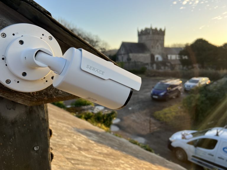 security systems CCTV capturing view of car park