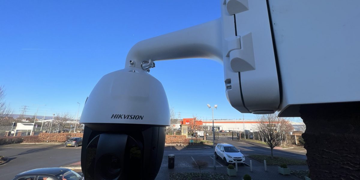 commercial CCTV installers in Cardiff camera overlooking parking area